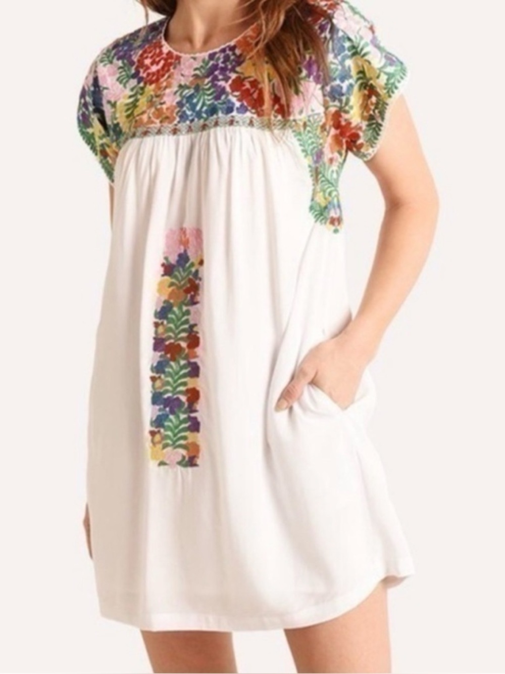 J. Marie Embroidered Mini Dress Size S